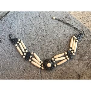 Vintage Victorian Choker Bone or Horn Bead Necklace‎